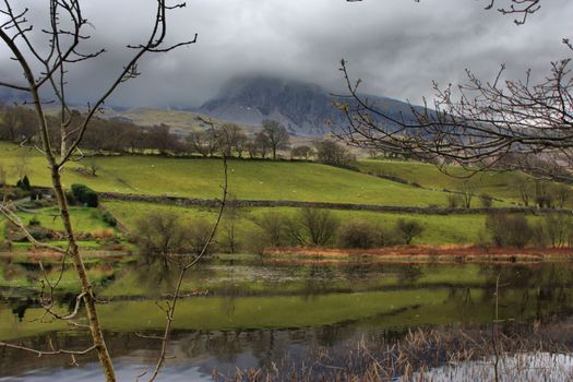 cadair idris mountain range in snowdonia