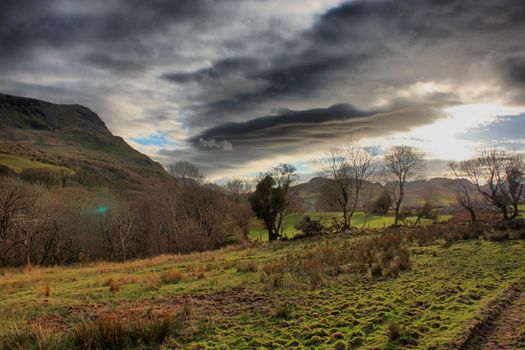 cadair idris mountain range in snowdonia