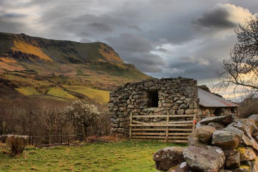 cadair idris mountain range in snowdonia