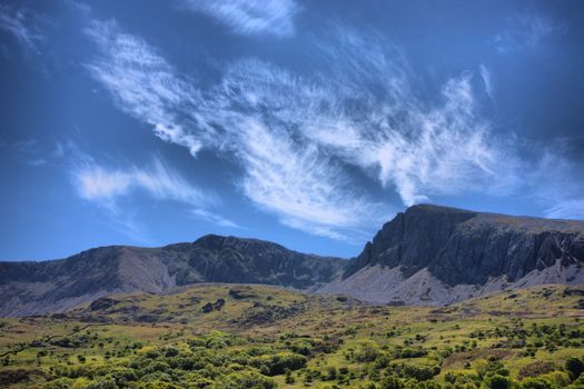 cadair idris mountain range in snowdonia