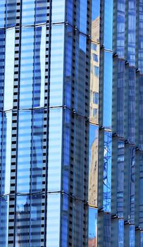 New World Trade Center Glass Building Abstract Skyscraper Blue Clouds Reflection New York City NY 