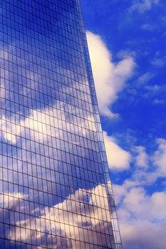 New World Trade Center Glass Building Abstract Skyscraper Blue Clouds Reflection New York City NY 