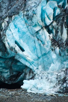 Detailed photo of the Icelandic glacier ice with a incredibly vivid colors and a nice texture