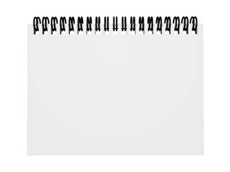 Top view of a blank paper notepad with empty space on page for your business advertising, copy and messages.