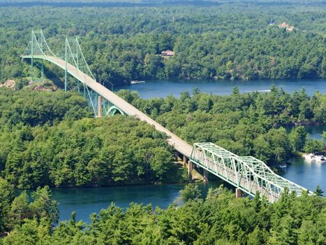 Photo is capturing the Long bridge in the middle of Canadian wood.