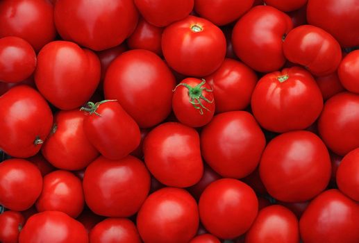 Red ripe tomatoes as background