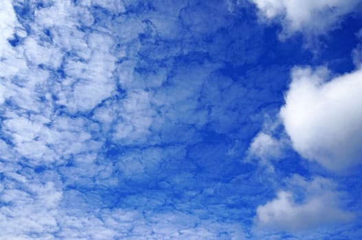 Blue sky with white clouds as background