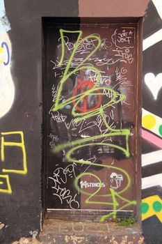 Photo of Colourful Graffiti Doors made in the late Summer time in Spain, 2013