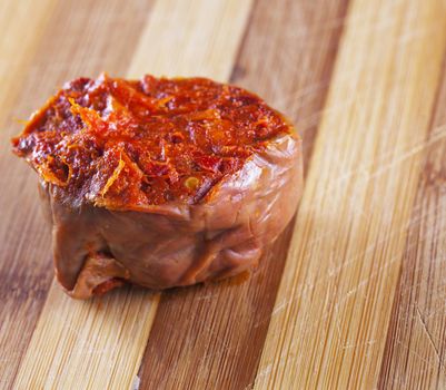 Nduja, typical Italian product, with strong pepper flavor