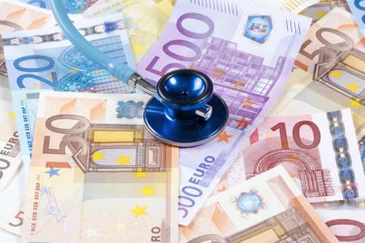 EURO - EUROPEAN UNION BANKNOTES AND STETHOSCOPE