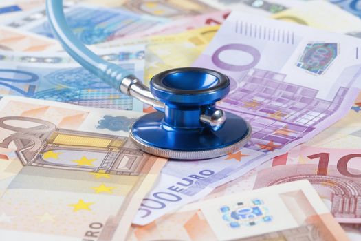 EURO - EUROPEAN UNION BANKNOTES AND STETHOSCOPE