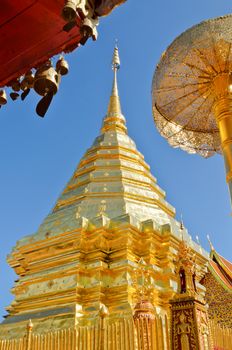 Phra That Doi Suthep temple places famous religious tourism in Chiang Mai province of Thailand