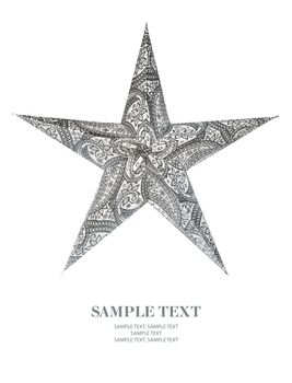 Christmas star ornament on white background
