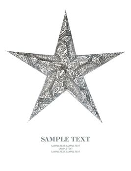 Christmas star ornament on white background