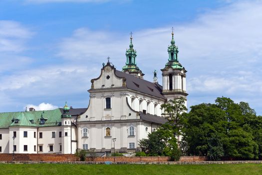 view on skalka church  in cracow poland