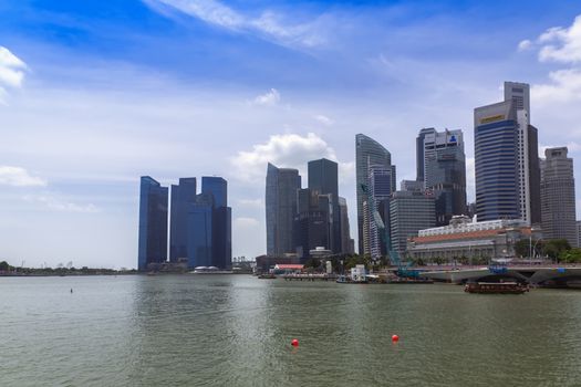 Singapore Skyscrapers and Red Balls. EDITORIAL Singapore, Singapore - February 13, 2014