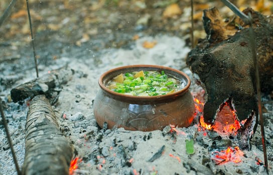 Roast cooked in a clay pot over charcoal fire