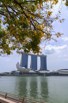 View to Marina Bay Sands  EDITORIAL Singapore, Singapore - February 13, 2014