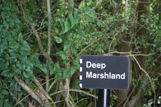 Deep marshland warning sign