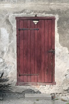 Detailed view of an old wooden door.