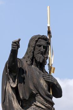Image of Jesus Christ on the Charles Bridge, Prague, Czech Republic.