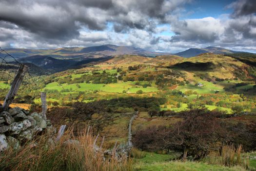 Snowdonia national park rural countryside scene