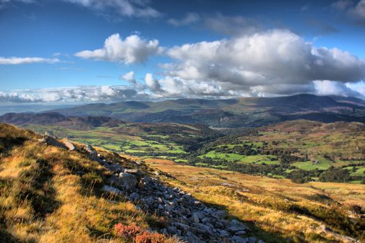 cadair idris mountain range in snowdonia