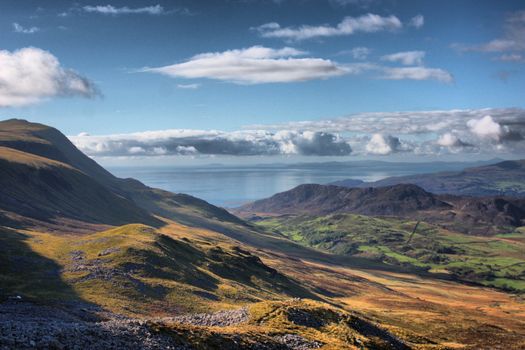 cadair idris mountain range in snowdonia