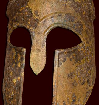 Close up of an Ancient Greek Spartan Helmet