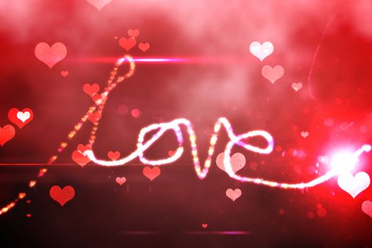Digitally generated love background in red