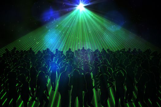 Digitally generated nightclub with people dancing