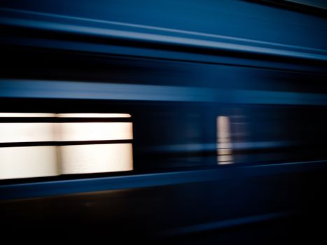 High-speed train passing by, motion blur