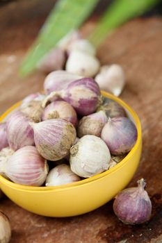 fresh organic garlic close up