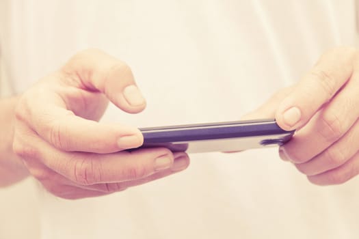 man checking his phone background