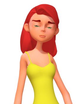 Digital Illustration of a Cartoon Woman