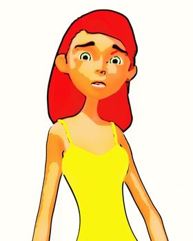 Digital Illustration of a Cartoon Woman