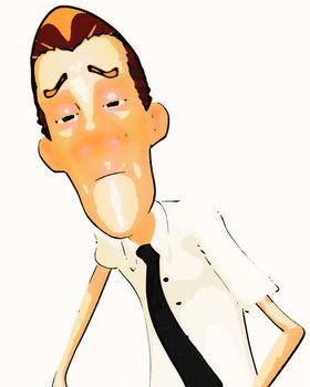 Digital Illustration of a Cartoon Man
