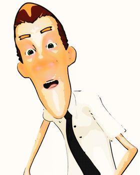 Digital Illustration of a Cartoon Man