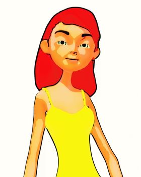 Digital Illustration of a Cartoon Woman
