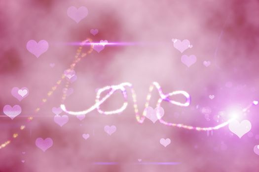 Digitally generated love background in pink
