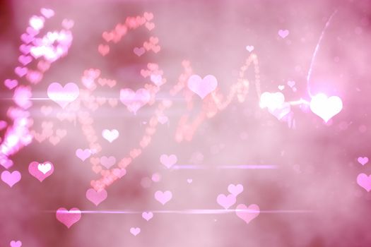 Digitally generated love background in pink