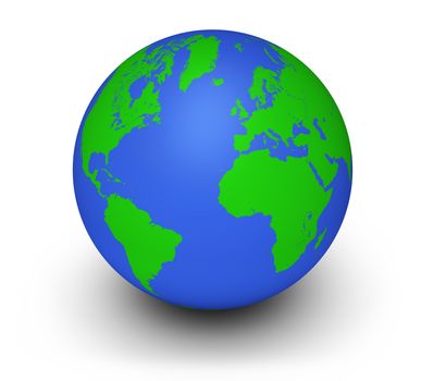 World ecology and environment business concept with a green and blue earth or globe on white background.