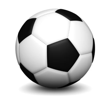 Football sport concept with a soccer ball isolated on white background.