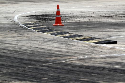 Background with tire marks on road track