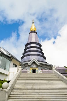 Phra Mahathat Napapolphumisiri pagoda on Doi Intanon mountain in Chiang Mai province of Thailand.