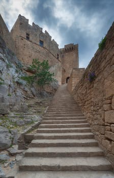 Greece, Rhodes, Lindos Acropolis.