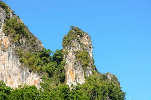 Exotic high cliffs of limestone mountain