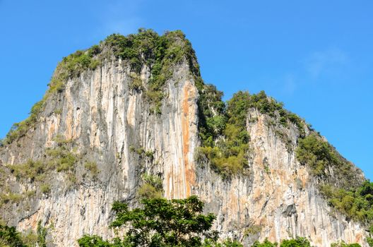 Exotic high cliffs of limestone mountain