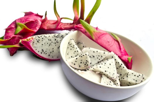 Dragon fruit on a white background