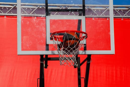 MILAN, ITALY - MAY, 16: View of basket hoop on May 16, 2014